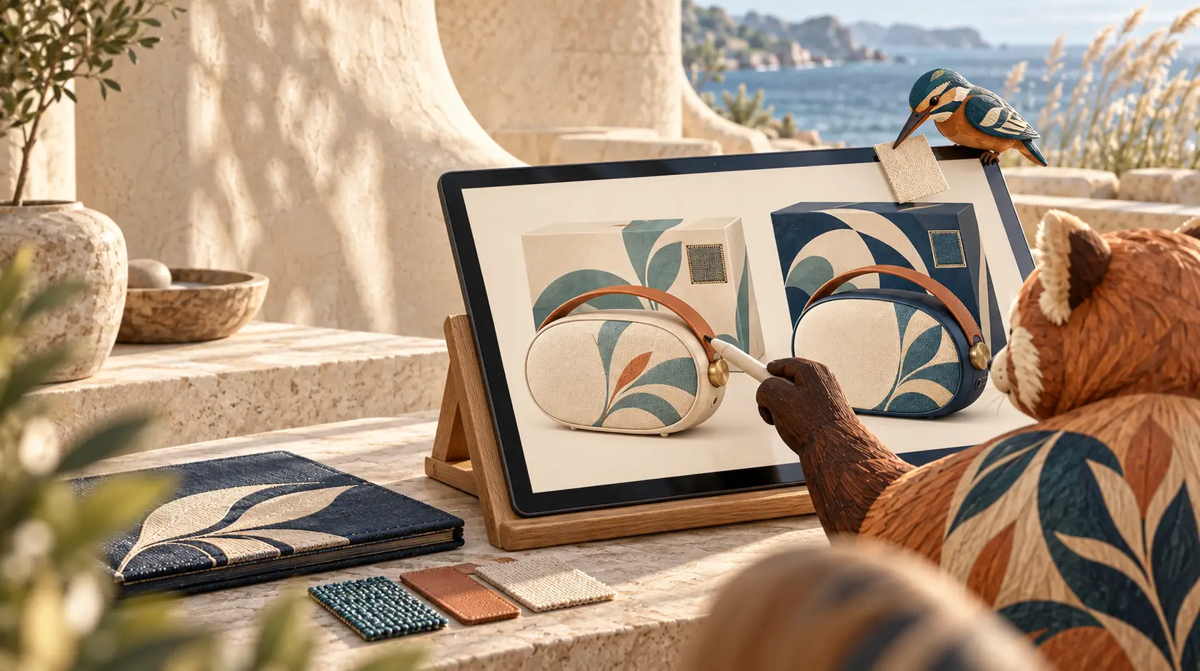 AI-Assisted Design & Product Previews: Merchandise concept illustration