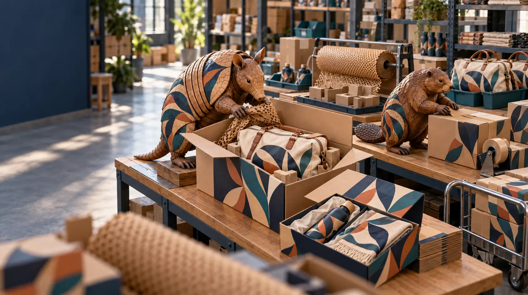 Production · Inventory Planning · Global Fulfillment: conceptual merchandise scene